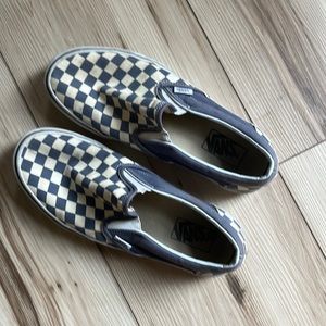 Vans blue and white check shoes size 9 men 10.5 women